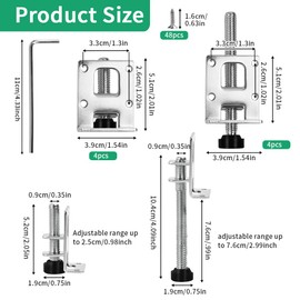 YBCCBY 8 PCS M10 Heavy Duty Leveling Feet 58/108 mm Adjustable Furniture Leveler Feet Height Adjustable Feet with 48 Small Screws, Furniture Leveling Legs for Furniture, Table, Shelves, Cupboards