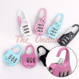 The Ondam Cutie 3-Dial Locker Padlock with Safety Button Glass Door Rectangular 2ea