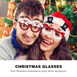 Christmas Glasses Pack of 8 Christmas Tree Christmas Party Glasses Frame Christmas Glasses Funny Christmas Glasses Christmas Tree Antlers Christmas Costume Party Decoration for Children Adults