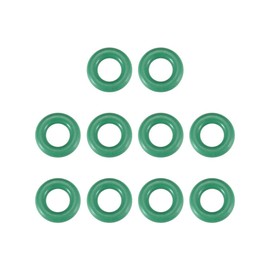 sourcing map 10 Pieces Fluororubber O Rings 8mm OD 4mm ID 2mm Width FKM Gasket for Machine Green