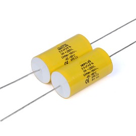 YEGAFE 2pcs 4.7uF 250V Axial Audio Speaker Crossover stepless Film Capacitor 5% Audio Crossover Tweeter Precise Pairing