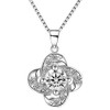Löb LSIK100 Women's Necklace 925 Silver Flower Clover Pendant with