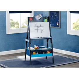 Delta Children Space Adventures Wooden Activity Easel with Storage - Ideal for Arts & Crafts, Drawing, Homeschooling and More - Greenguard Gold Certified, Blue