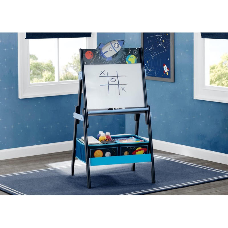 Delta Children Space Adventures Wooden Activity Easel with Storage -