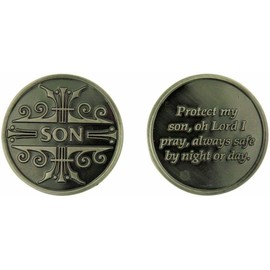 The Christian World Silver Tone ful Protector Son Pocket Token with Prayer, 1 1/4 in vbn-fh-260