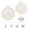 Bzyoo 12-Piece Melamine Dinnerware Set - White Confetti | Lightweight,