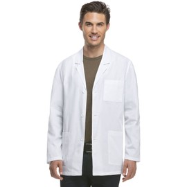 Dickies Everyday Scrubs Men's 31 Inch Lab Coat,White,Small
