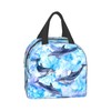 Hulnulnu Ocean Dolphin Insulated Lunch Bag,Summer Sea Animal Blue Reusable