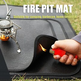 Fire Pit Mat for Decking, 80*75cm Grill Mat Outdoor BBQ Mat for Under Fire Pit, Fireproof Mat Fire Pit Pad Indoor Fireplace Mat Protect Deck Patio from Embers, Firepit Cover Deck Protector