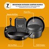 Pre Seasoned Cast Iron 7 Piece Bundle Gift Set, Double