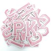 Jongdari Jongdari Iron on Letters, 52 Pcs Alphabet Patches with Ironed Adhesive, Decorate Repair Patches for Shirts Jackets Hats Jeans Shoes Bags(Pink)