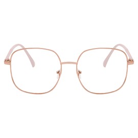 QxAiVMin Oversized Square Reading Glasses Women Men, Large Blue Light Blocking Compuer Readers, Anti Eyestrain/Glare Eyeglasses