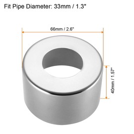 TOP-VIGOR 1pc 33mm Wall Split Flange Pipe Cover, 201 Stainless Steel Round Pipe Escutcheon Chrome Plate Radiator, Water and Heating Pipe Wall Hole Decoration