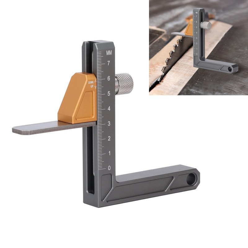 Woodworking Height Gauge, Metric Adjustable Depth Gauge, Aluminum Alloy Height