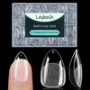 LEYKOSH 240pcs 15 Size Ultra Thin Short Oval Sanded Natural