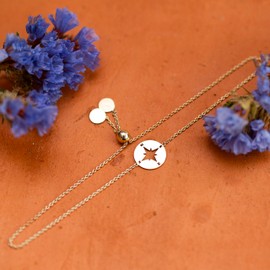 Carissima Gold Women's 9 ct Yellow Gold 9.8 mm Compass Adjustable Slider Bracelet of Length 23 cm/9 Inch