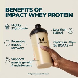 Myprotein Impact Whey Protein Powder | Unflavoured - 30 Servings | Up to 23 g Whey Protein Per Serving with BCAAs | Builds Lean Muscle, Speeds Recovery | Low Fat & Carbs | Vegetarian