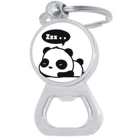 NewCharms Sleepy Panda Cute Bottle Opener Keychain - Metal Beer Bar Tool Key Ring
