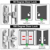 Sliding Door Locks, 90/180 Sliding Door Bolt for Sliding Doors,