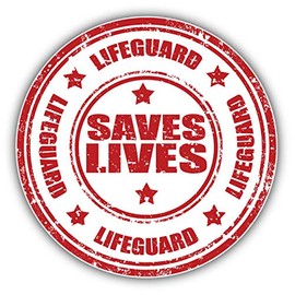 JJH Inc Magnet Lifeguard Saves Lives Grunge Stamp Flexible Vinyl Magnet Waterproof Car Magnetic Bumper Sticker 5"