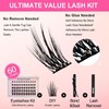 Self Adhesive Eyelashes Kit, 60 Clusters Natural Look Eyelash Extensions