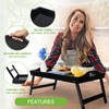Bed Tray Table with Folding Legs Wooden Serving Breakfast in
