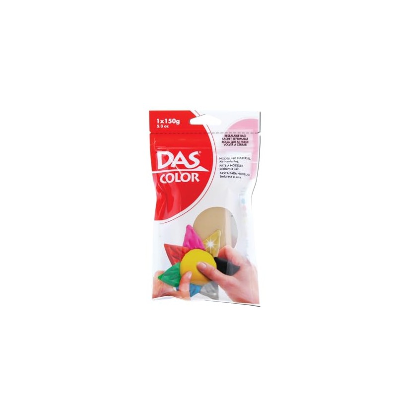 DAS Color Modeling Clay 150g (5.3oz) Air-Hardening in Resealable Bag,