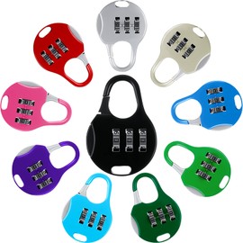 Moxweyeni 10 Pcs 3 Digit Combinations Padlock Safe Cipher Lock Mini Combination Resettable Number for Suitcases Luggage Briefcases Computer Bags(Cute Style,Multicolor)