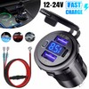 Universal 12-24V Dual USB Car Fast Charger Socket QC3.0 Port