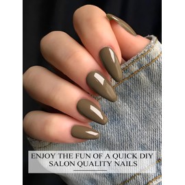 Kalolary Semi Cured Gel Nail Stickers, Gel Nail Strips Long Lasting Gel Strips for Nails UV Gel Nail Stickers with Nail File & Wooden Stick for Women Manicure