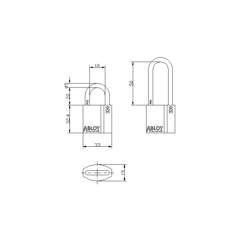Kyoei Industries ABLOY Classic Padlock PADLOCK PL320C/50