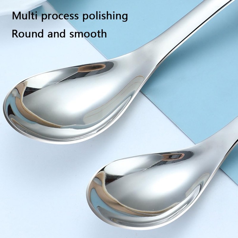 6 PCS Soup Spoons,410 Stainless Steel Soup Spoon for Home