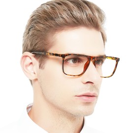 OCCI CHIARI Large Reading Glasses for Men Stylish Oversized Square Readers Spring Hinge 1.00 1.50 2.00 2.50 3.00 3.50 4.00 5.00 6.00(Tortoise,1.5)
