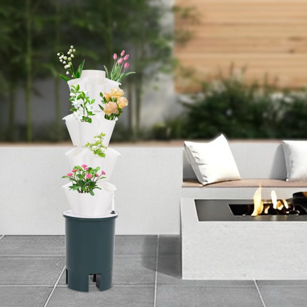 Unbranded Stand Stacking Strawberry Planting Pots Vertical Planter Flower Garden