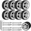 Pack of 8 Suitcase Castors Replacement 60 x 19 mm,