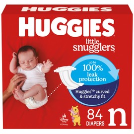 Huggies Size Newborn Diapers, Little Snugglers Baby Diapers, Size Newborn (up to 10 lbs), 84 Count, Packaging May Vary