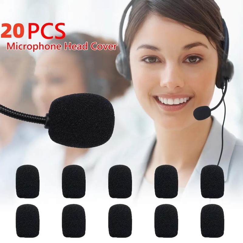 Amykite 20PCS Mini Microphone Cover,Microphone Windscreen Foam Cover,Noise Reduction and
