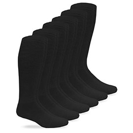 Jefferies Socks Mens Military Half Cushion Wool Combat over the Calf Boot Socks 6 Pair Pack (US, Alpha, Large, Regular, Regular, Black)