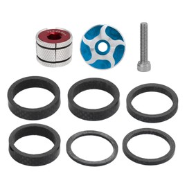 CANSUCC Bicycle Headset Spacer Set with Stem Top Cap and Headset Expander Plug for 28.6mm Diameter Front Fork StemBlue