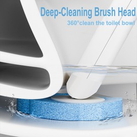 Ucaimao 2 Pack Disposable Toilet Brush and Holder Set,Extended Handle with 48 Cleaner Refills Toilet Brush for Toilet Bowl Cleaners,Bathroom Cleaning, Bathtub - Blue (Ocean Fresh Scent)