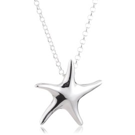 Vinani Shiny Large Starfish Pendant with Chain 925 Sterling Silver Italy Asnn T-Shirt 0