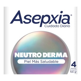Asepxia 4 Pack Jabón En Barra Neutroderma Cara Y Cuerpo 100g