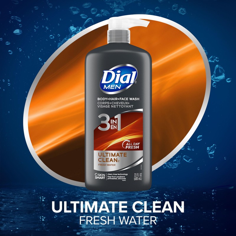 Dial Men 3 in 1 Body, Hair and Face Wash,