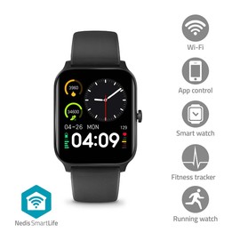 Nedis SmartLife Watch - LCD - IP68 - Maximum Usage Time: 14400 min - Android/iOS - Black