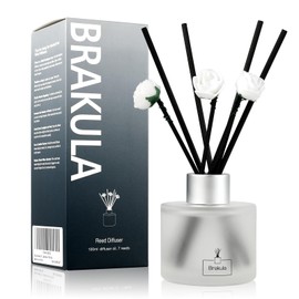 Brakula Reed Diffuser Set, Moroccan Amber Scented， Reed diffusers for Home， Home Fragrance Diffuser with 7 Reed Sticks for Room/Bathroom Decor 3.38 fl oz (Moroccan Amber)