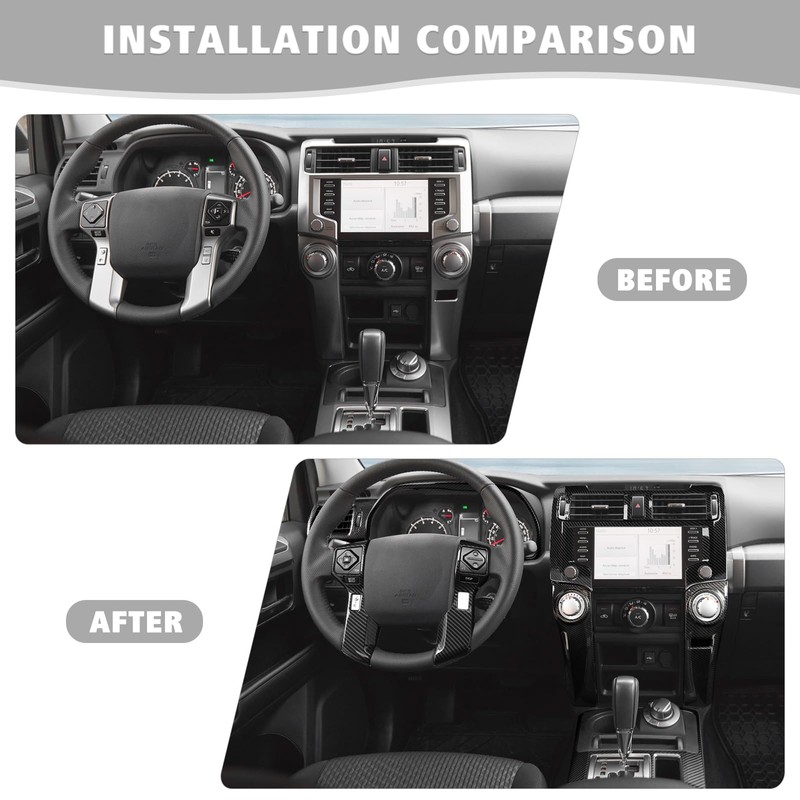 Jimen Compatible with Toyota 4Runner 2020-2023, 9PCS Carbon Fiber Interior