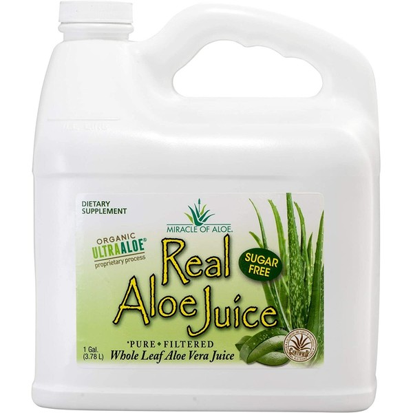 Real Aloe Whole-Leaf Pure Aloe Vera Juice Leaves Purified & Filtered (1 Gallon)