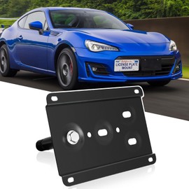 Front Bumper Tow Hook License Plate Mount Bracket Holder No Drill Relocator Hole Adapter Compatible with 13-17 Scion FRS, 13-21 Subaru BRZ & 15-21 WRX, 10-15 Toyota Prius & 17-21 86