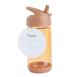 3 Sprouts Recycled Plastic Kids Water Bottle, Eco-Friendly Water Bottles for Kids with Straw, Leak-Proof, BPA Free, Lightweight Water Bottle for School, Sports, Modern Designs for Boys & Girls - Rust