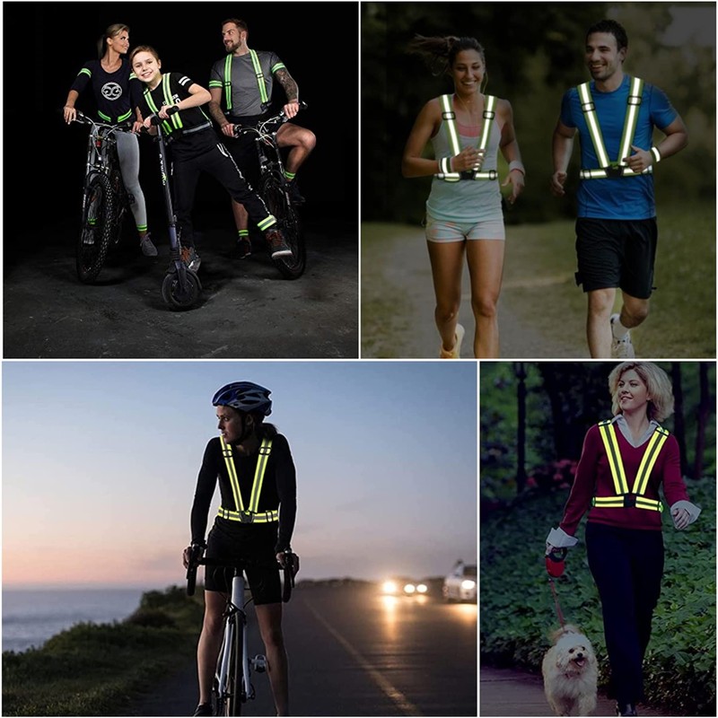 YUNLOVXEE Reflective Strap Safety Vest Gear - 2-10 Pack Adjustable